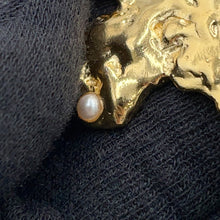 Load image into Gallery viewer, CHANEL CC Logo African Continent Motif Necklace Gold Metal Faux Pearl Rhinestone
