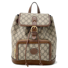 将图像加载到图库查看器中，GUCCI Interlocking G GG Supreme Backpack Beige/Brown674147 PVC Leather
