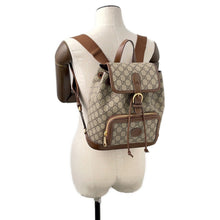 将图像加载到图库查看器中，GUCCI Interlocking G GG Supreme Backpack Beige/Brown674147 PVC Leather
