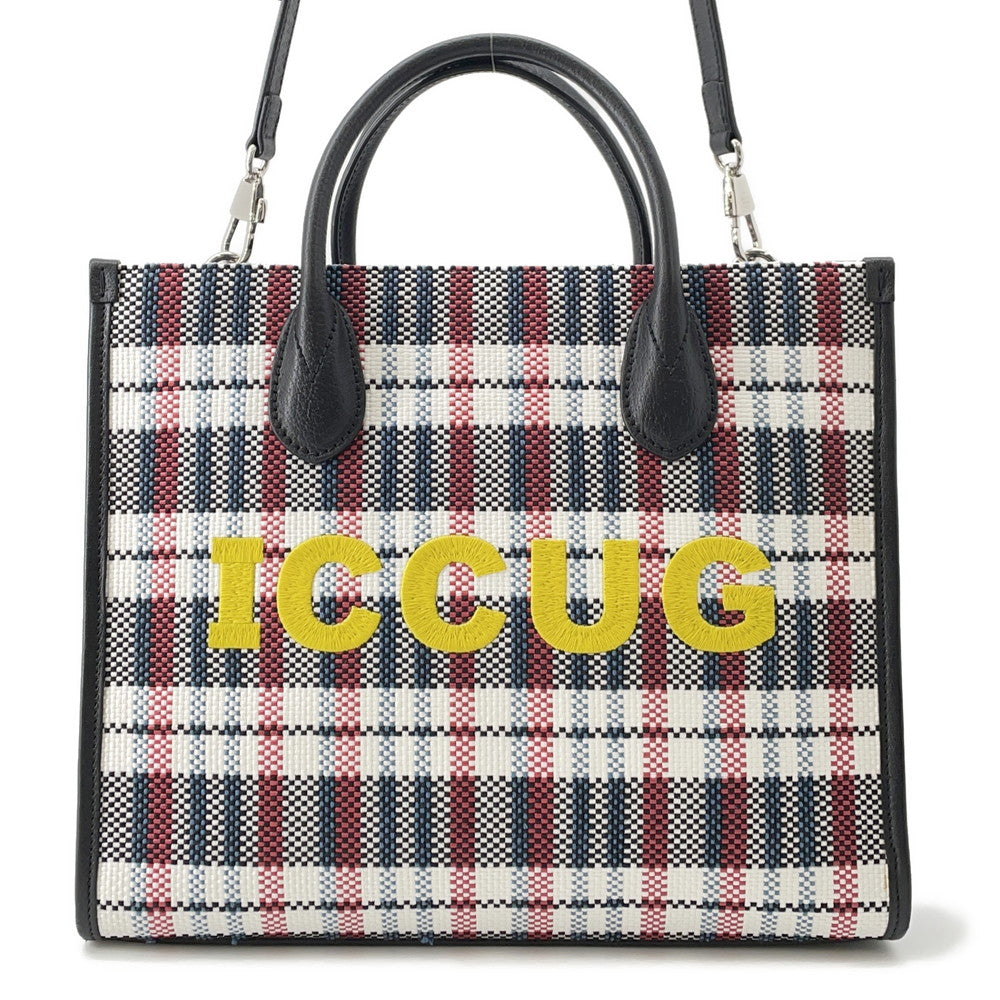 GUCCI Embroidery Tote Bag Multicolor659983 Canvas Leather Size Small