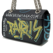 将图像加载到图库查看器中，BALENCIAGA Graffiti ChainShoulder Black/Blue526682 Leather

