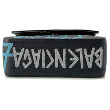 将图像加载到图库查看器中，BALENCIAGA Graffiti ChainShoulder Black/Blue526682 Leather
