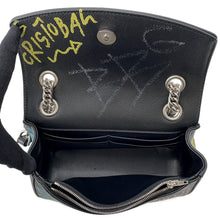 将图像加载到图库查看器中，BALENCIAGA Graffiti ChainShoulder Black/Blue526682 Leather
