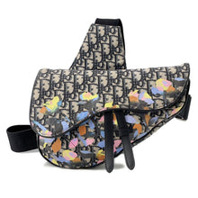 将图像加载到图库查看器中，Dior Oblique Saddlebag by Alex Foxton Navy/Multicolor Canvas Leather
