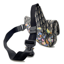 将图像加载到图库查看器中，Dior Oblique Saddlebag by Alex Foxton Navy/Multicolor Canvas Leather
