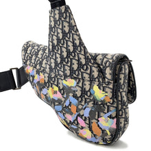 将图像加载到图库查看器中，Dior Oblique Saddlebag by Alex Foxton Navy/Multicolor Canvas Leather
