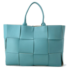 将图像加载到图库查看器中，Bottega Veneta alcotote Light Blue608608 Leather Size Large
