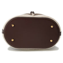 将图像加载到图库查看器中，TOD’S Drawstring Bag2WAYBag Brown/Gray Canvas Leather
