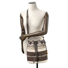 将图像加载到图库查看器中，TOD’S Drawstring Bag2WAYBag Brown/Gray Canvas Leather
