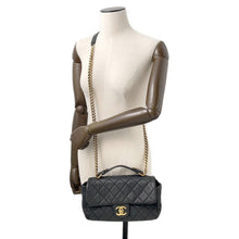 将图像加载到图库查看器中，CHANEL Top handle 2way Chain Shoulder Black Caviar Leather
