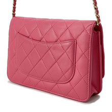 将图像加载到图库查看器中，CHANEL Double piece Chain wallet PinkA33814 Lambskin
