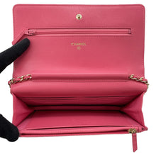 将图像加载到图库查看器中，CHANEL Double piece Chain wallet PinkA33814 Lambskin
