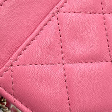 将图像加载到图库查看器中，CHANEL Double piece Chain wallet PinkA33814 Lambskin
