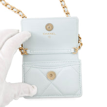 将图像加载到图库查看器中，CHANEL CHANEL19 Matelasse Chain Wallet Light BlueAP1787 Lambskin
