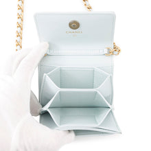将图像加载到图库查看器中，CHANEL CHANEL19 Matelasse Chain Wallet Light BlueAP1787 Lambskin
