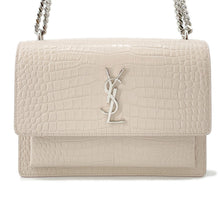 将图像加载到图库查看器中，SAINT LAURENT PARIS Sunset ChainShoulder Jasmin Flower442906 Croco embossed leather Size Medium
