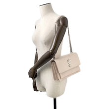 将图像加载到图库查看器中，SAINT LAURENT PARIS Sunset ChainShoulder Jasmin Flower442906 Croco embossed leather Size Medium
