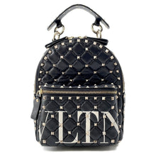 Load image into Gallery viewer, Valentino Garavani VLTN Logo Rock Studded Backpack BlackRW2B0B63XQC Leather
