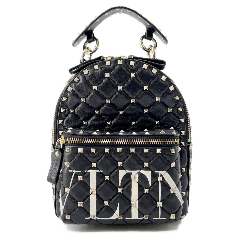 Valentino Garavani VLTN Logo Rock Studded Backpack BlackRW2B0B63XQC Leather