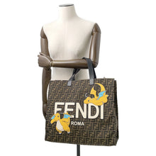 将图像加载到图库查看器中，FENDI Fragment 2-way Tote Bag Pokemon Dragonite Brown/Black8BH357 Canvas

