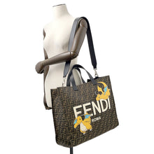 将图像加载到图库查看器中，FENDI Fragment 2-way Tote Bag Pokemon Dragonite Brown/Black8BH357 Canvas
