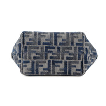 将图像加载到图库查看器中，FENDI Roll FF Jacquard 2-way Handbag Navy8BS096 Canvas Leather Size Mini
