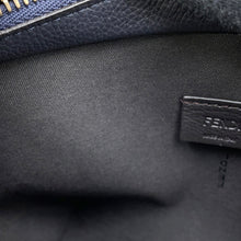 将图像加载到图库查看器中，FENDI Roll FF Jacquard 2-way Handbag Navy8BS096 Canvas Leather Size Mini
