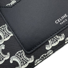 将图像加载到图库查看器中，CELINE Triomphe HorizontalPouch Shoulder Bag Black/White10L272FSQ PVC Leather
