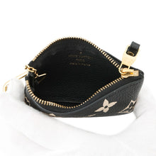将图像加载到图库查看器中，LOUIS VUITTON Card Key Case Pochette Cles Noir/BeigeM80885 Bicolor Monogram Empreinte Leather
