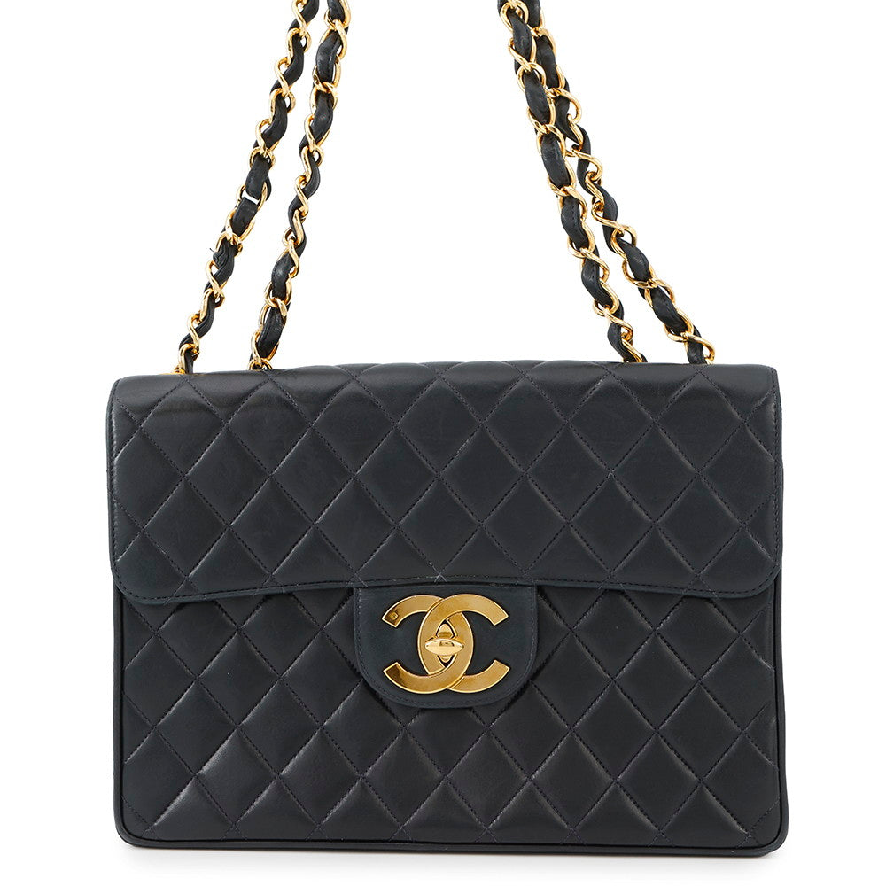 CHANEL Matelasse ChainShoulder Bag 30 NavyA04412 Lambskin Size 30
