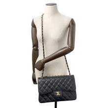 Load image into Gallery viewer, CHANEL Matelasse W Flap ChainShoulder Bag BlackA58600 Caviar Leather Size 30
