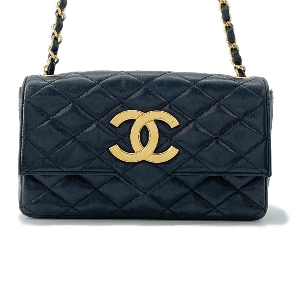 CHANEL Matelasse ChainShoulder Bag Black Lambskin