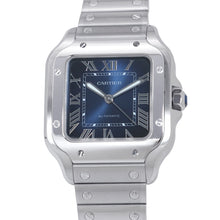 将图像加载到图库查看器中，CARTIER Santos de Cartier MM W35.1mm Stainless Steel Blue DialWSSA0063
