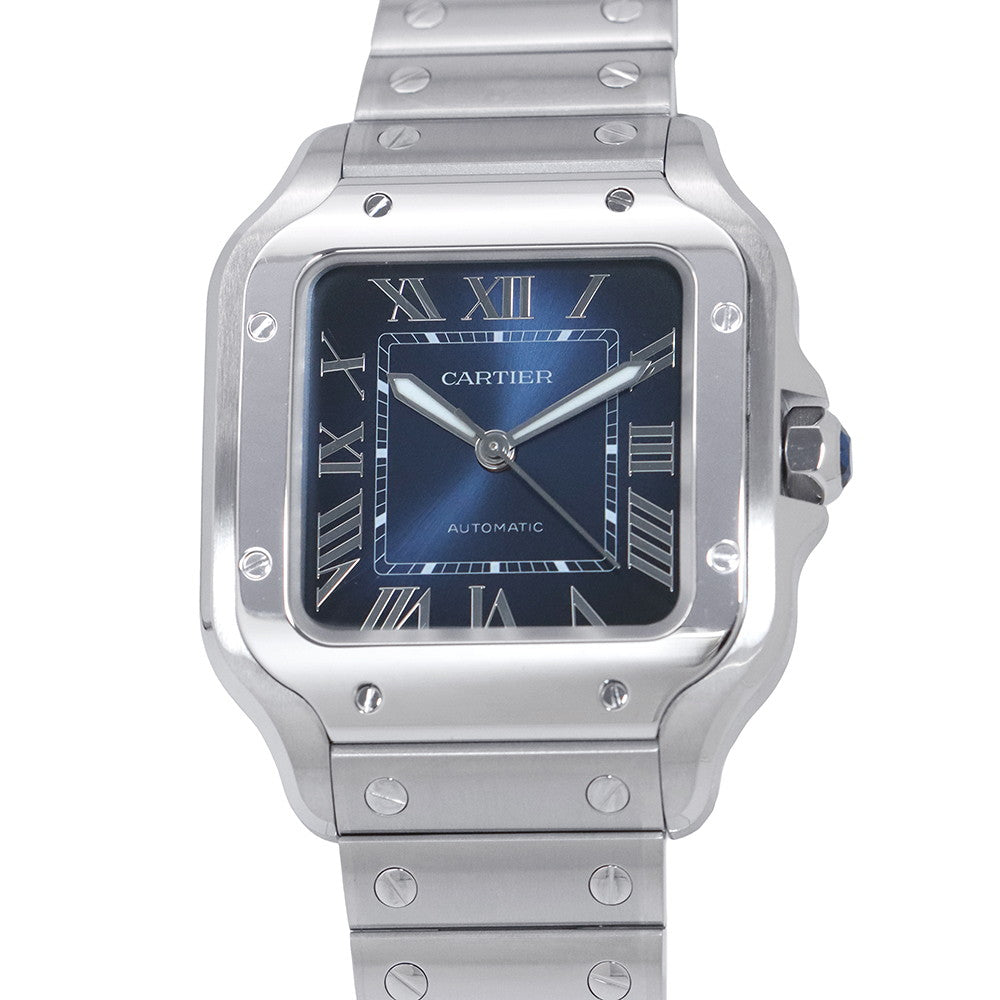 CARTIER Santos de Cartier MM W35.1mm Stainless Steel Blue DialWSSA0063