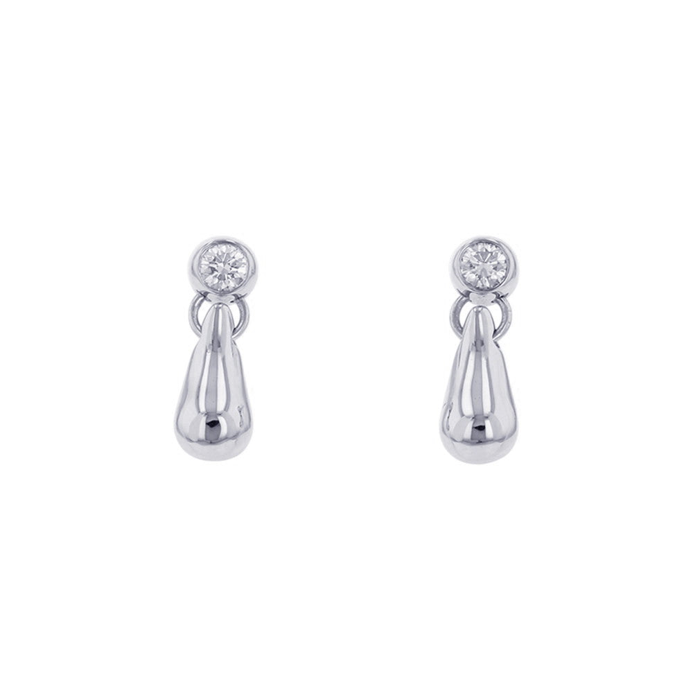 TIFFANY&Co. Elsa Peretti Teardrop Diamond Earrings Pt950