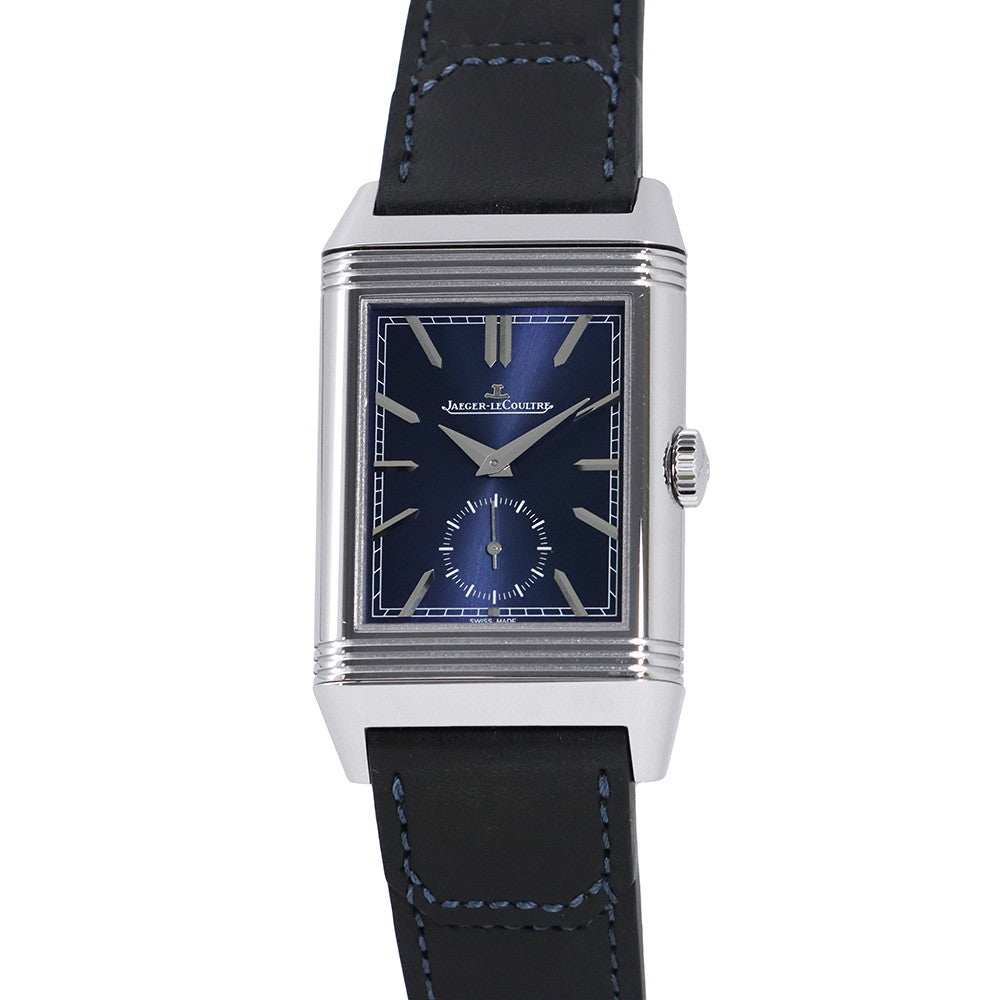 JAEGER-LE COULTRE Reverso Tribute Duo Small Seconds H47×W28.3mm Stainless Steel Leather Blue DialQ3988482