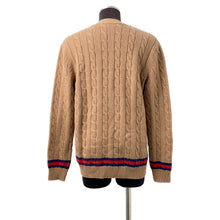 将图像加载到图库查看器中，GUCCI Cherie Line Cable Knit Cardigan Size M Brown673487 Cashmere95% Wool 5%
