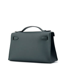 将图像加载到图库查看器中，HERMES PochetteKelly Vert Mangrove Swift Leather
