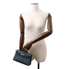 将图像加载到图库查看器中，HERMES PochetteKelly Vert Mangrove Swift Leather
