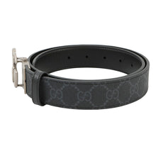 将图像加载到图库查看器中，GUCCI Double G Reversible Belt Black/Gray643847 Leather Size 80
