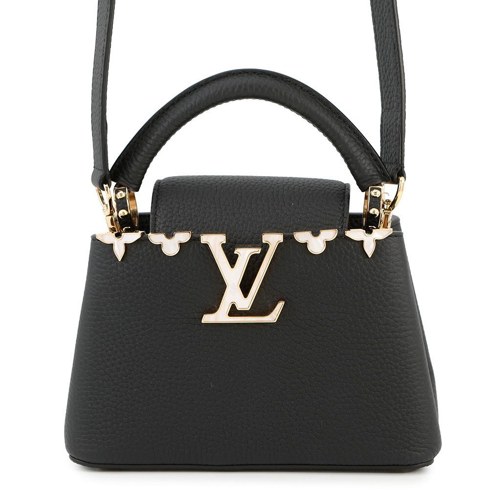 LOUIS VUITTON Capucines MINI NoirM11342 Taurillon Leather Size MINI