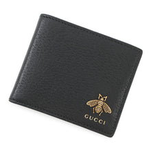 Load image into Gallery viewer, GUCCI Animalier Metal Bee Wallet Black?523664 Leather
