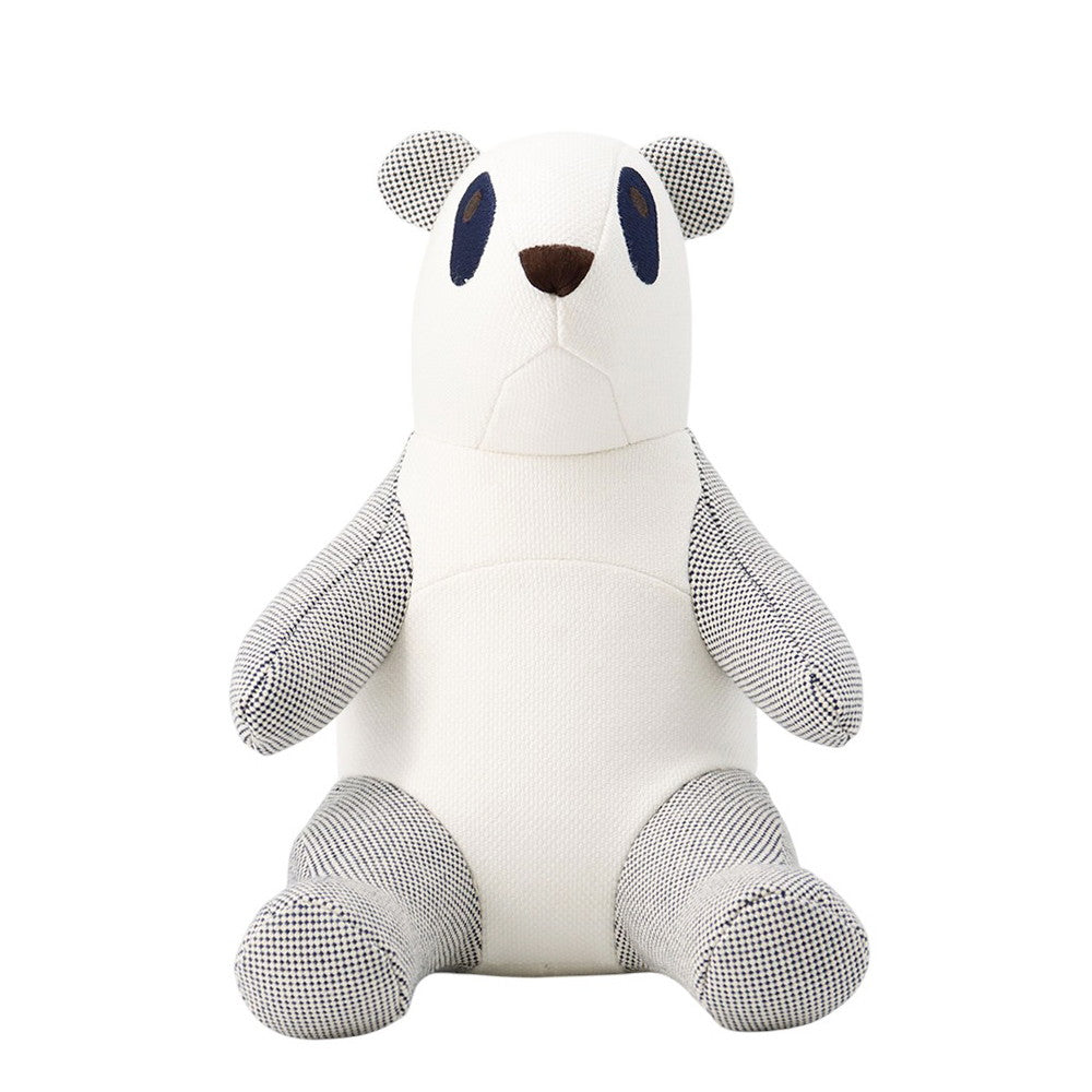 HERMES Plush Panda Emile/Epope Blue・Indigo Toile H Cotton 100% Size 21x26x18 cm