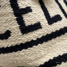 Load image into Gallery viewer, CELINE Teen Drawstring Handbag Brown/White/Black196532EFY.01WB Cotton Calf Leather
