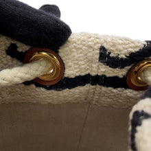 Load image into Gallery viewer, CELINE Teen Drawstring Handbag Brown/White/Black196532EFY.01WB Cotton Calf Leather
