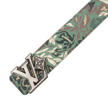 将图像加载到图库查看器中，LOUIS VUITTON Belt: LV Flower Camouflage 40mm Reversible Size 35.4&quot; Camouflage/BlackM4383U PVC Leather
