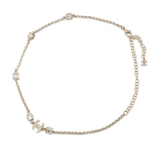 Load image into Gallery viewer, CHANEL CC Logo Necklace Metal Rhinestone
