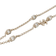 将图像加载到图库查看器中，CHANEL CC Logo Necklace Metal Rhinestone
