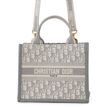 将图像加载到图库查看器中，Dior Book Tote in Dior Oblique Embroidery GrayM1325CZBB_M20I Canvas Leather Size Small
