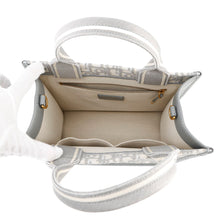 将图像加载到图库查看器中，Dior Book Tote in Dior Oblique Embroidery GrayM1325CZBB_M20I Canvas Leather Size Small
